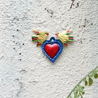 Ex-voto heart 2 doves (Coeur ex voto) - Tienda Esquipulas